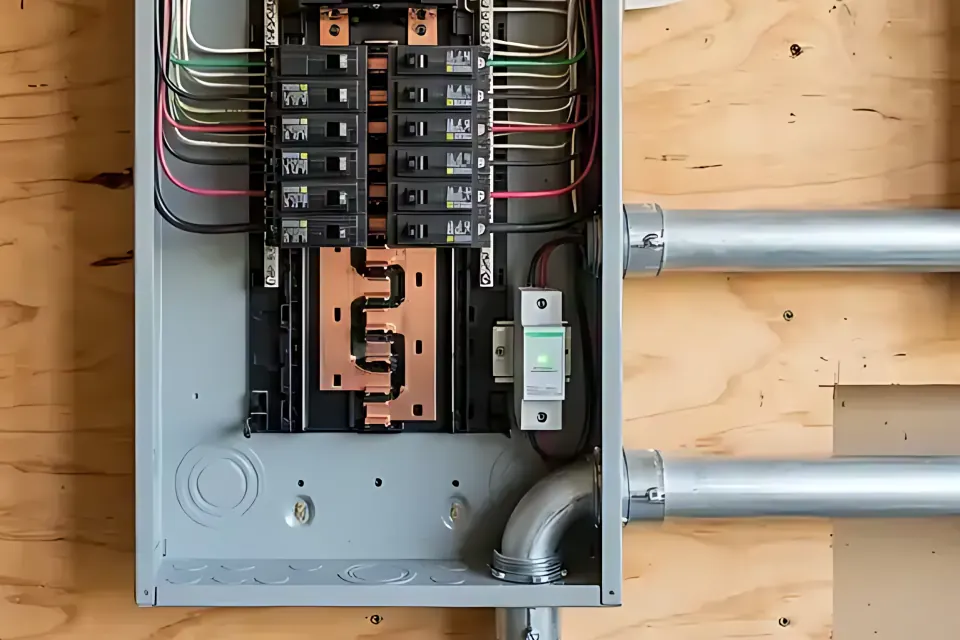 Step 3: Count NEC code AFCI/GFCI combination breakers, open spaces, and Type 2 whole-home surge protector.