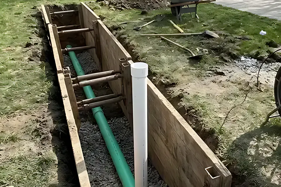 Step 2: Compare open-trench SDR-35 PVC replacement in washed stone against trenchless bursting or lining.