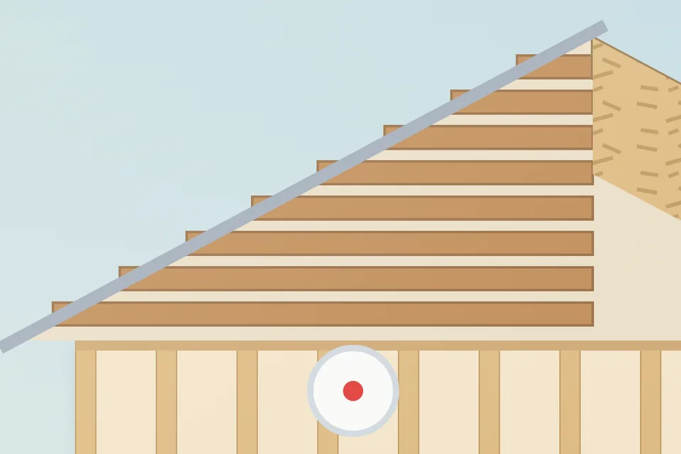 Plank decking: close-up from the illustration above, for step 1, Gaps between old boards.