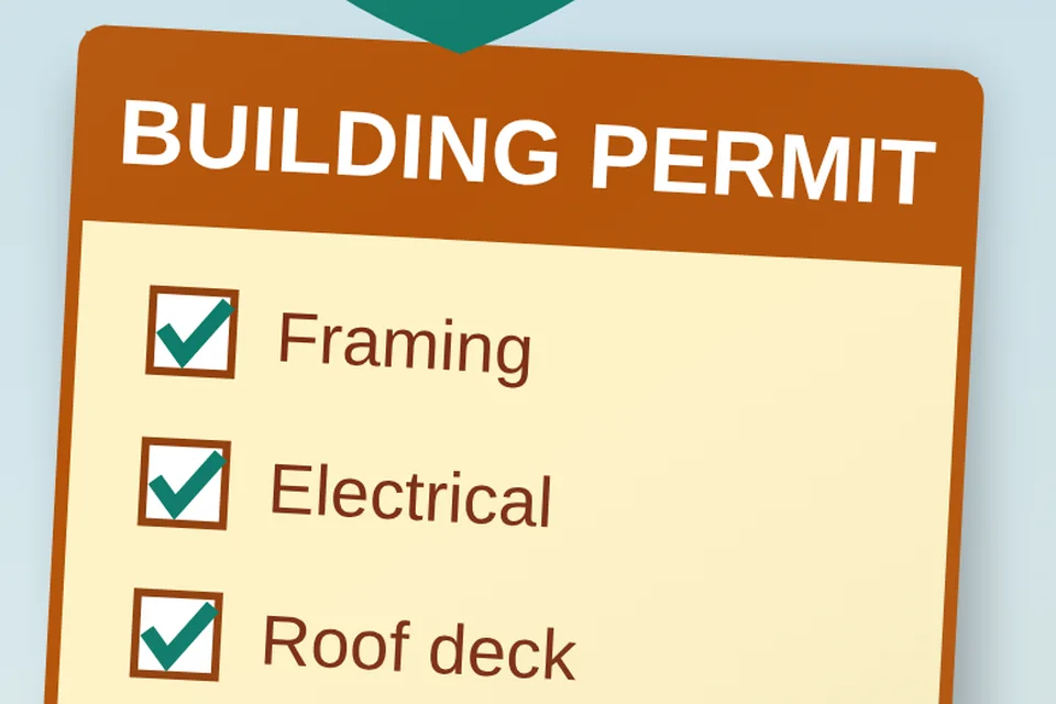 Permit card: close-up from the illustration above, for step 3, Inspections in order.
