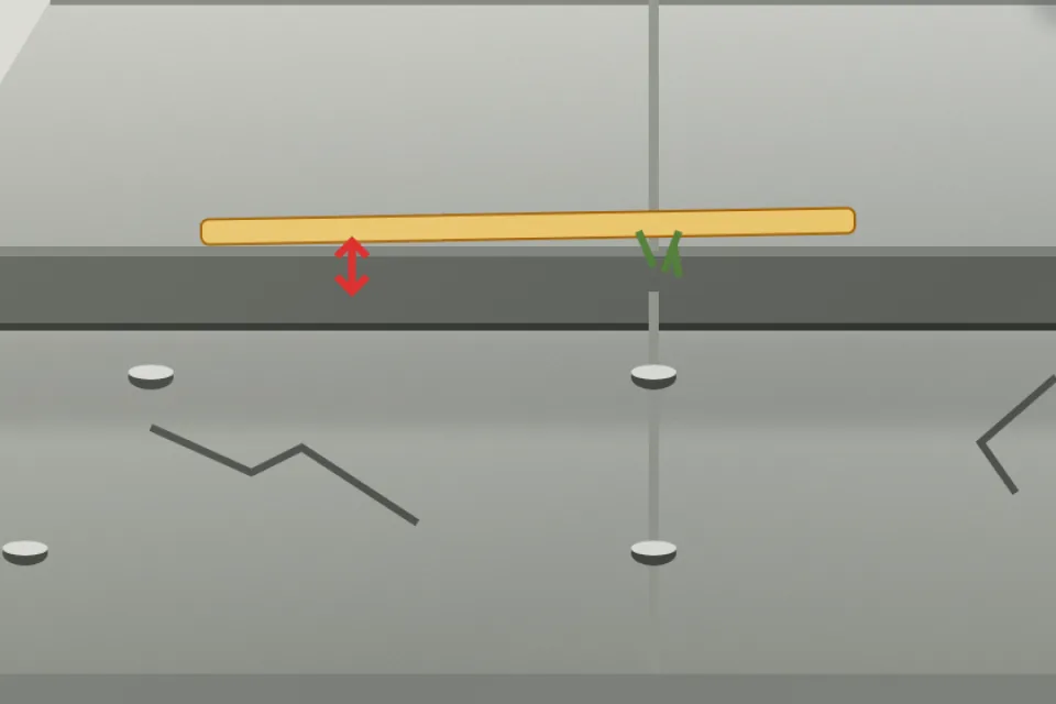 Trip edge at the joint: close-up from the illustration above, for step 1, Measure the drop.