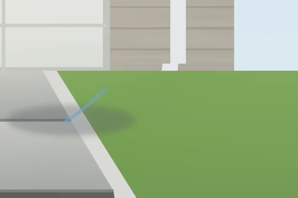Washed-out soil: close-up from the illustration above, for step 2, Find where the water comes from.