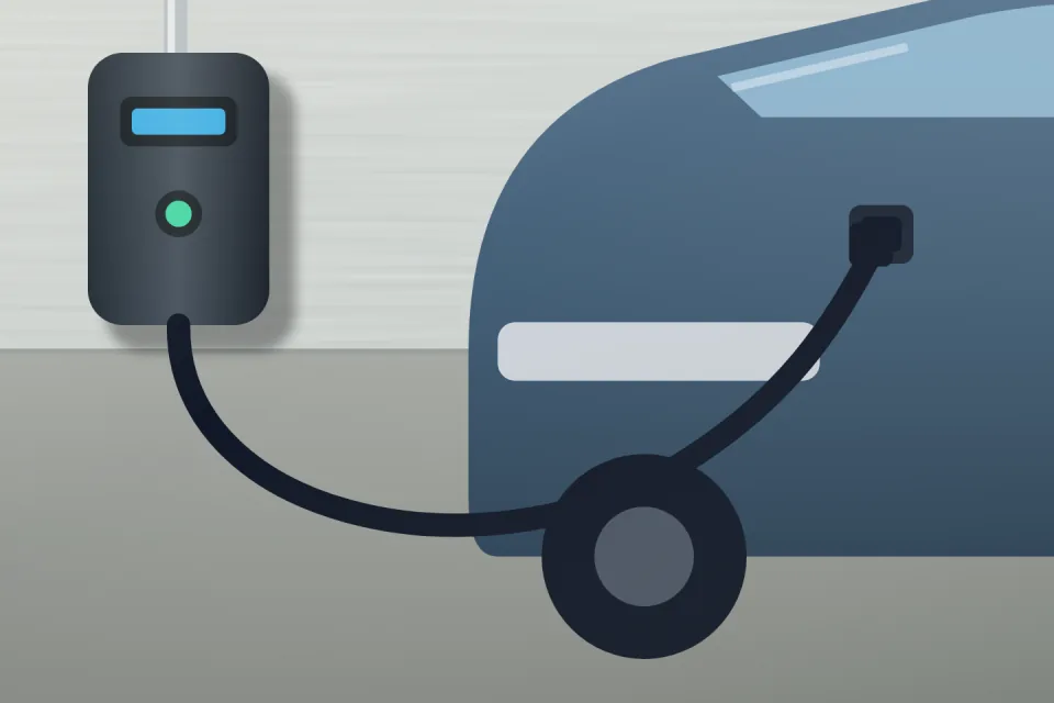 Charger spot: close-up from the illustration above, for step 3, Pick the wall and the cable reach.