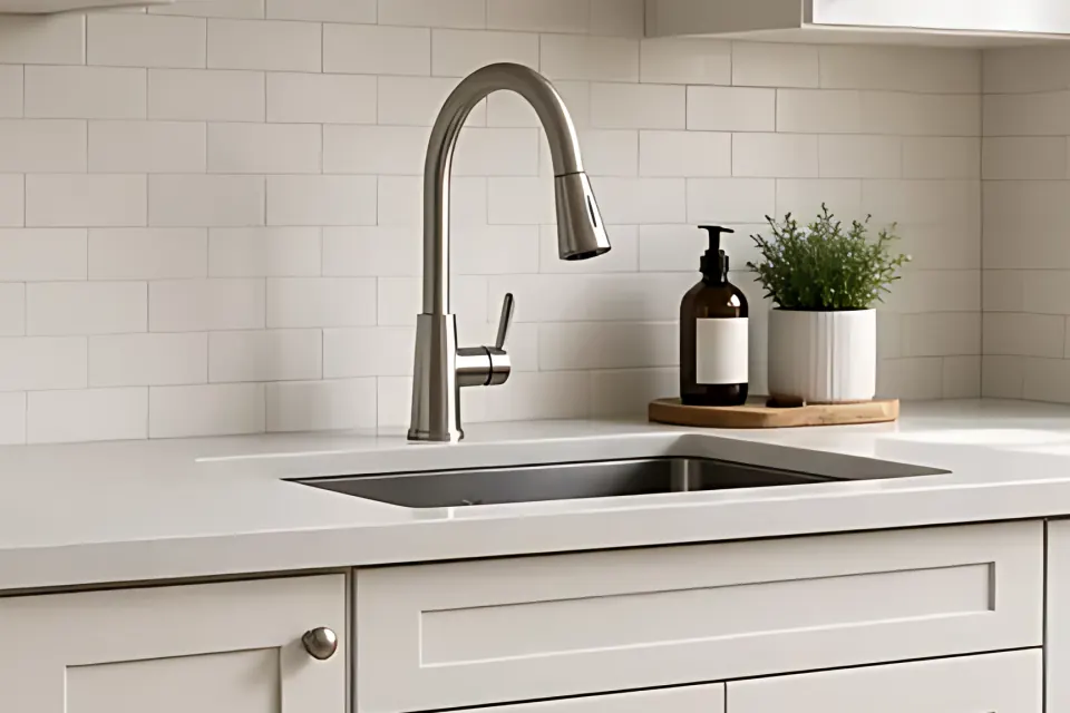 Counter and sink: close-up detail from the kitchen photo above, for step 3, Counters and the sink.