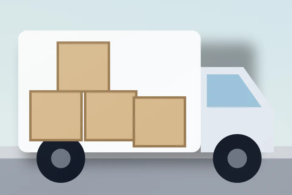 Moving van: close-up from the illustration above, for step 2, Count the one-time costs.