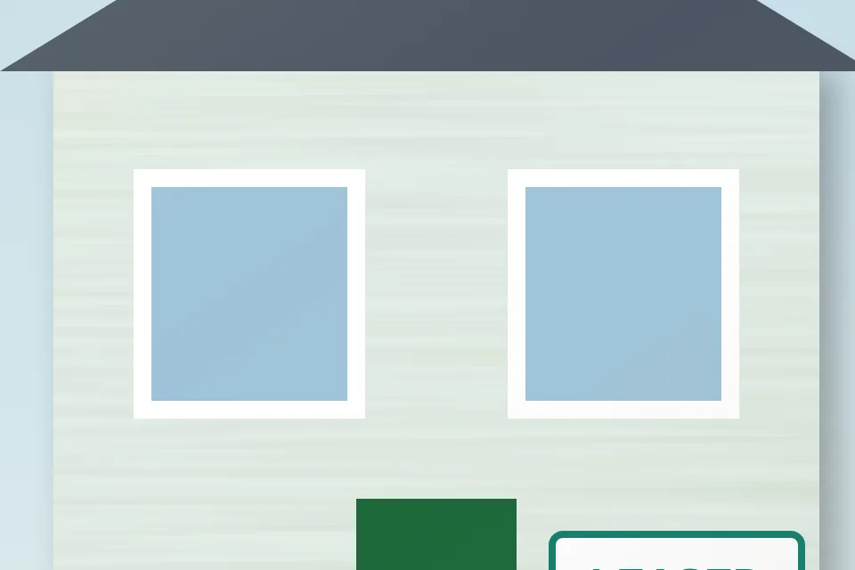 The rental: close-up from the illustration above, for step 3, Match the house, not a mansion.